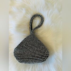 Cache Black Crystal-Studded Wristlet Clutch